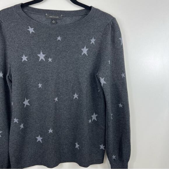 Ann Taylor Gray Star Pattern Sweater - Picture 3 of 10
